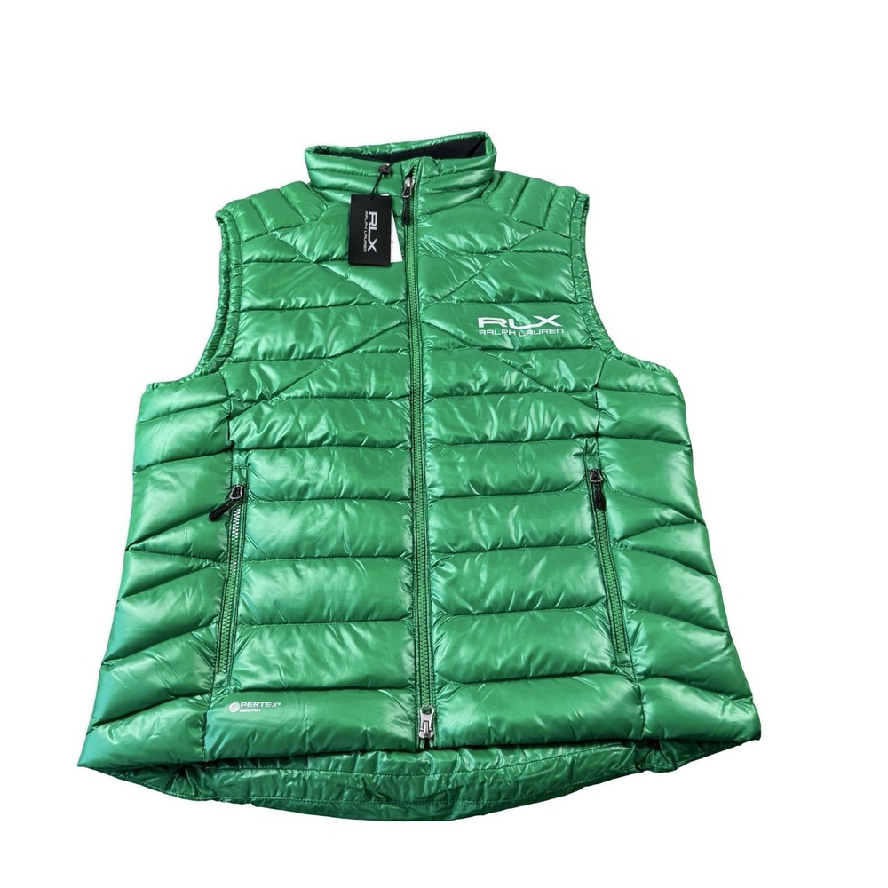 RLX Ralph Lauren Green Pertex Ultralight Puffer Full Zip Vest‎ Size Medium NWT